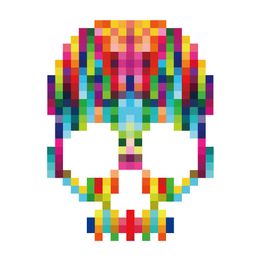 pixel art skull